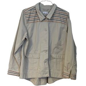 Denim & Co. Khaki Chore Coat Safari XL